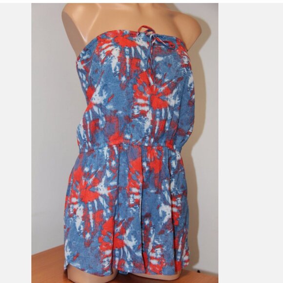 NWT Volcom Swimsuit Bikini Cover Up Romper Blue Drift Wash - Picture 2 of 3